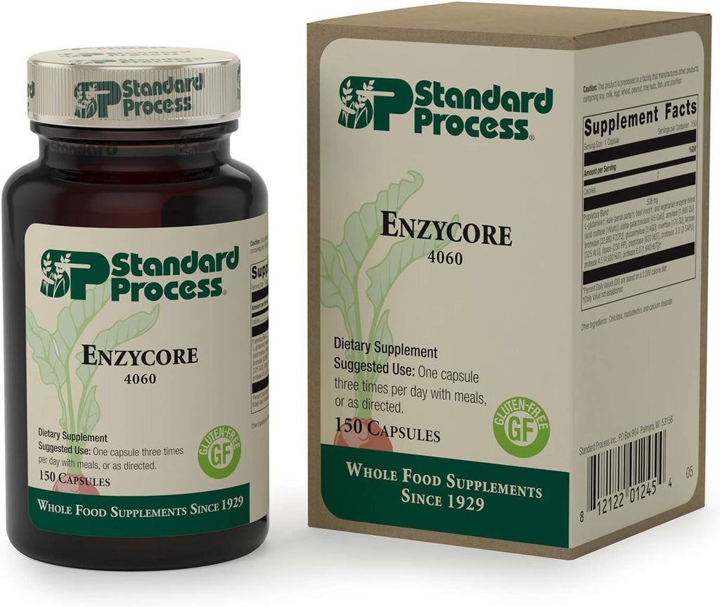 Standard Process Enzycore, Digestion Enzyme Supplement, 150 Capsules