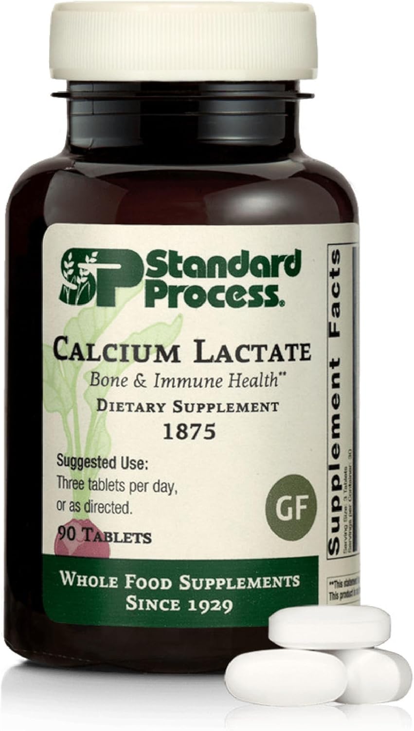 Standard Process Calcium Lactate, Bone & Immune Supplement, 90 Tablets