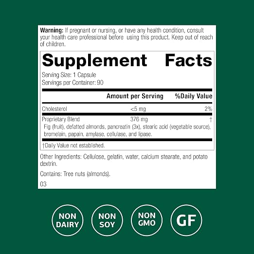 Standard Process Multizyme, Pancreatic Enzyme Digestive Aid, 90 Capsules