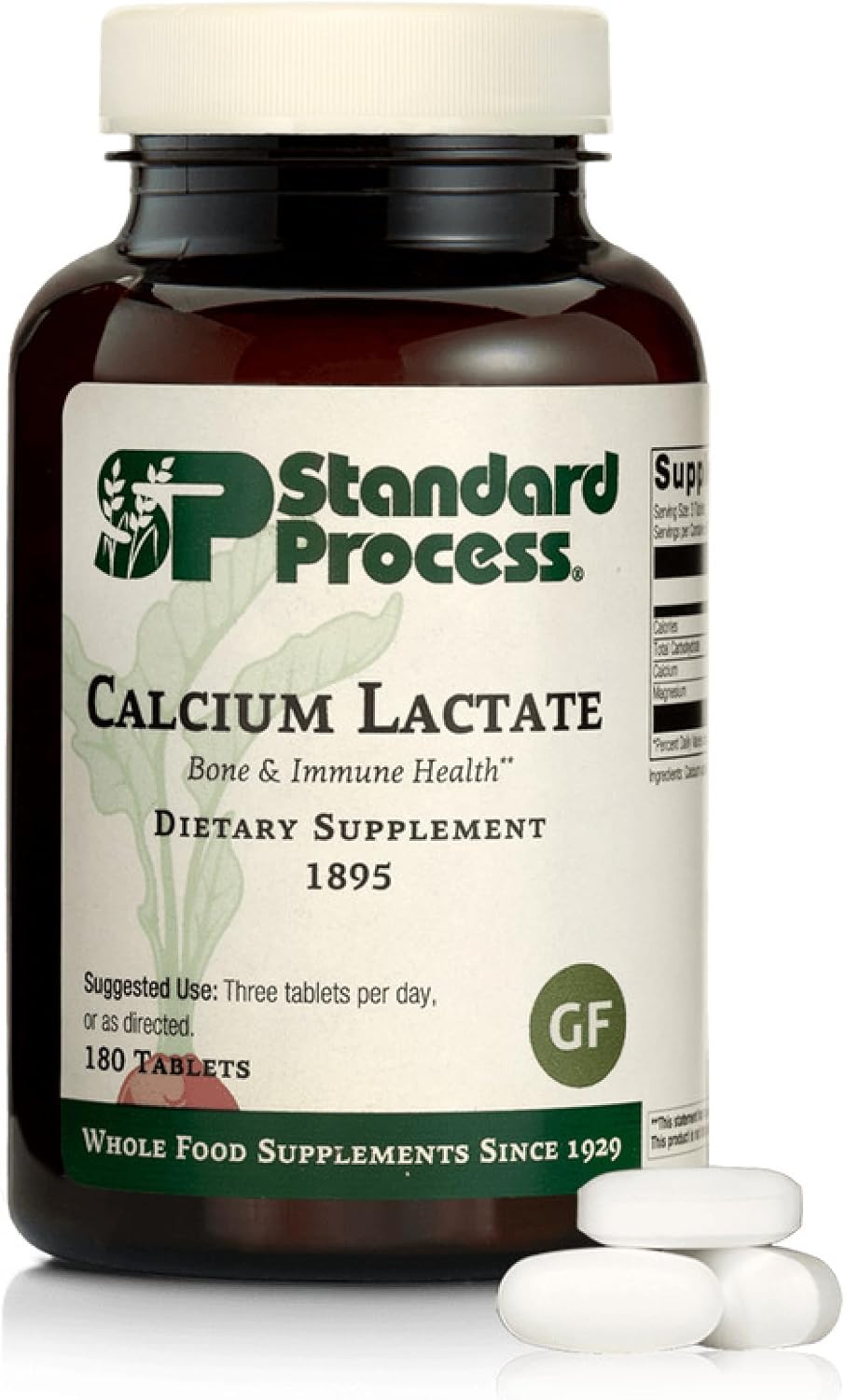 Standard Process Calcium Lactate, Bone & Immune Supplement, 180 Tablets