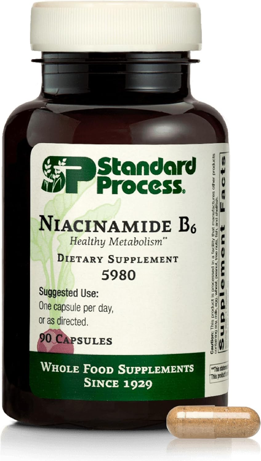 Standard Process Niacinamide B6, Energy Metabolism Support, 90 Capsules