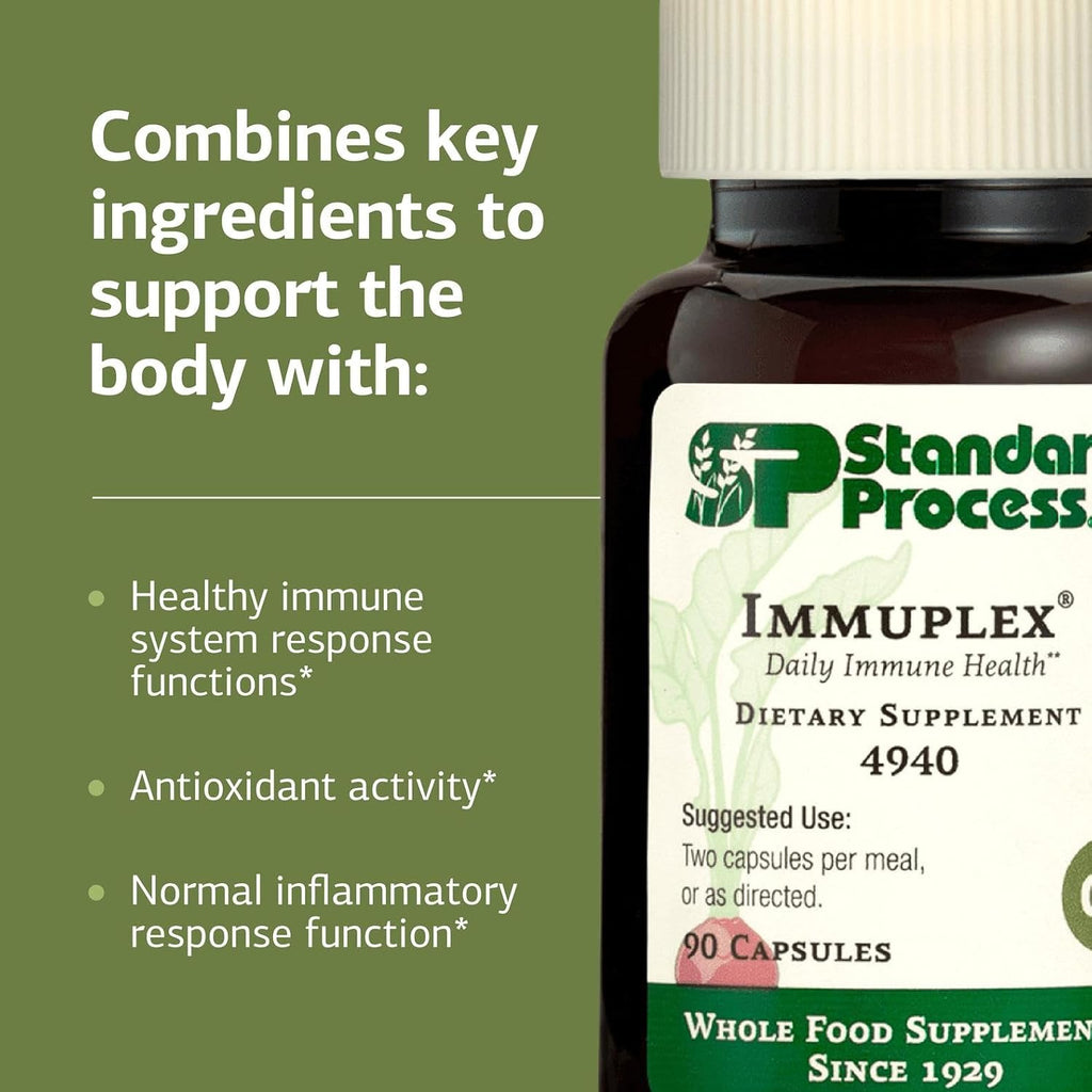Standard Process Immuplex, Daily Immune Support Supplement, 90 Capsules