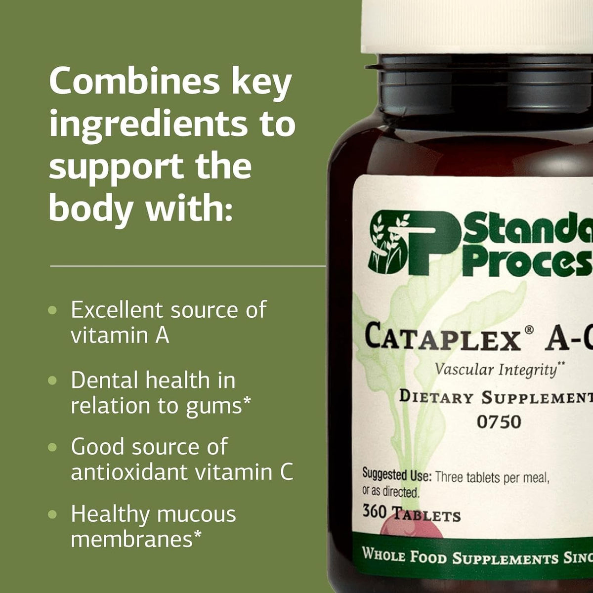 Standard Process Cataplex A-C-P, Cell, Tissue & Immune Support, 360 Tablets