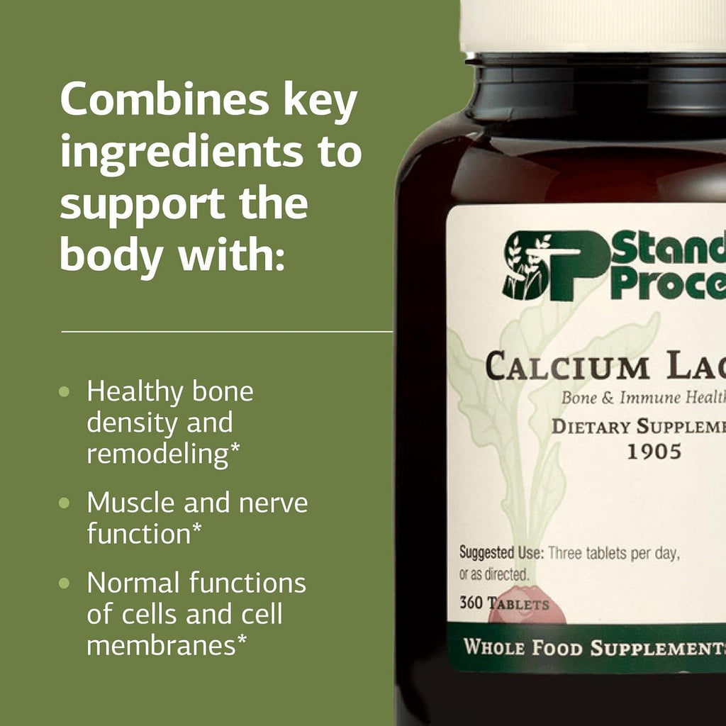 Standard Process Calcium Lactate, Bone & Immune Supplement, 360 Tablets