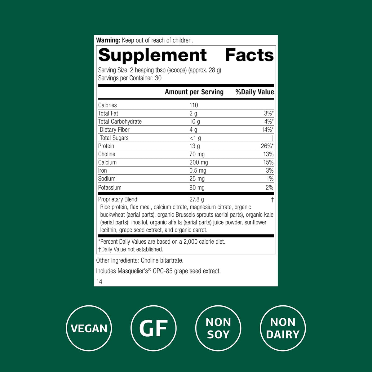 Standard Process SP Complete Dairy-Free Rice Protein Powder, 2 lbs