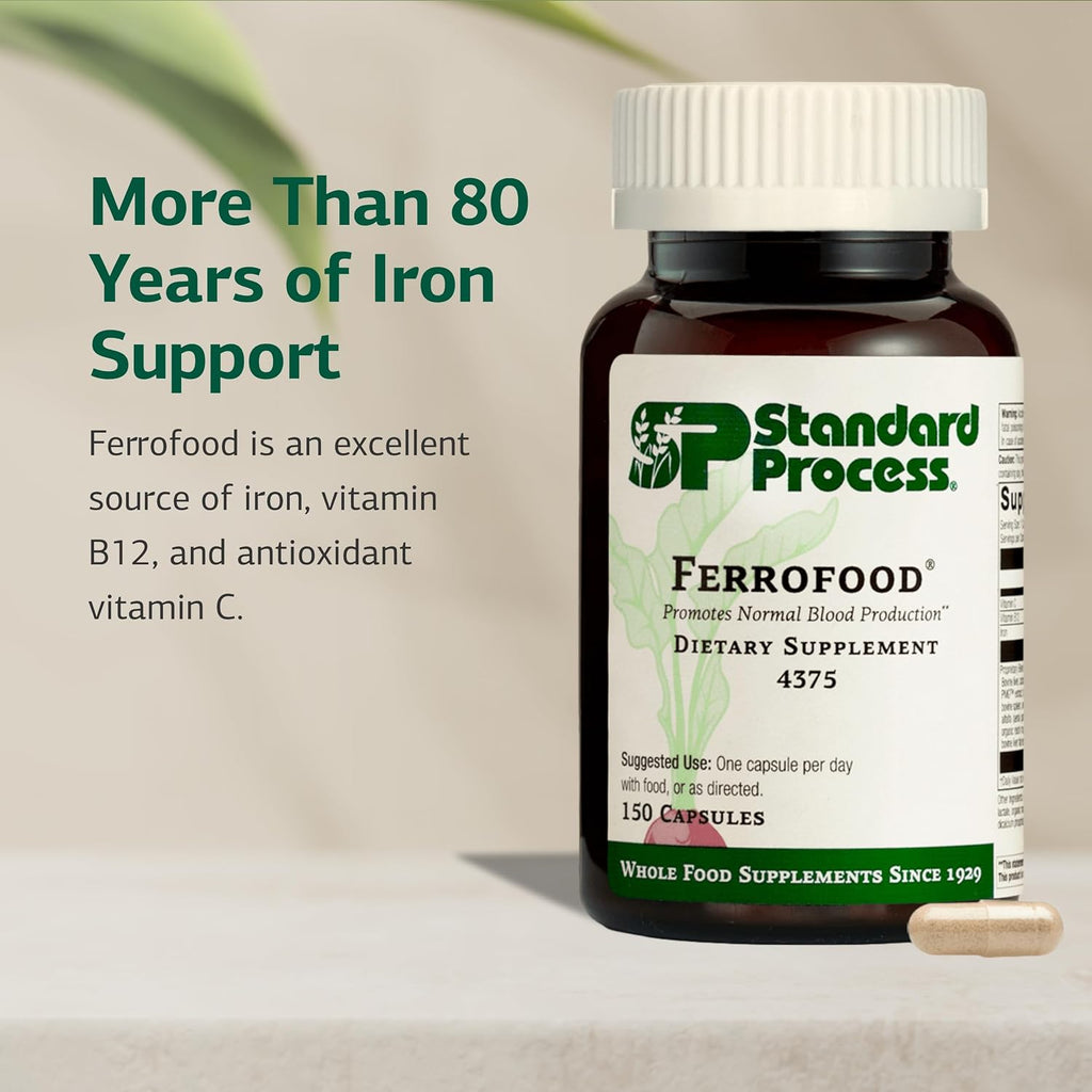 Standard Process Ferrofood, Blood Health & Iron Support, 150 Capsules
