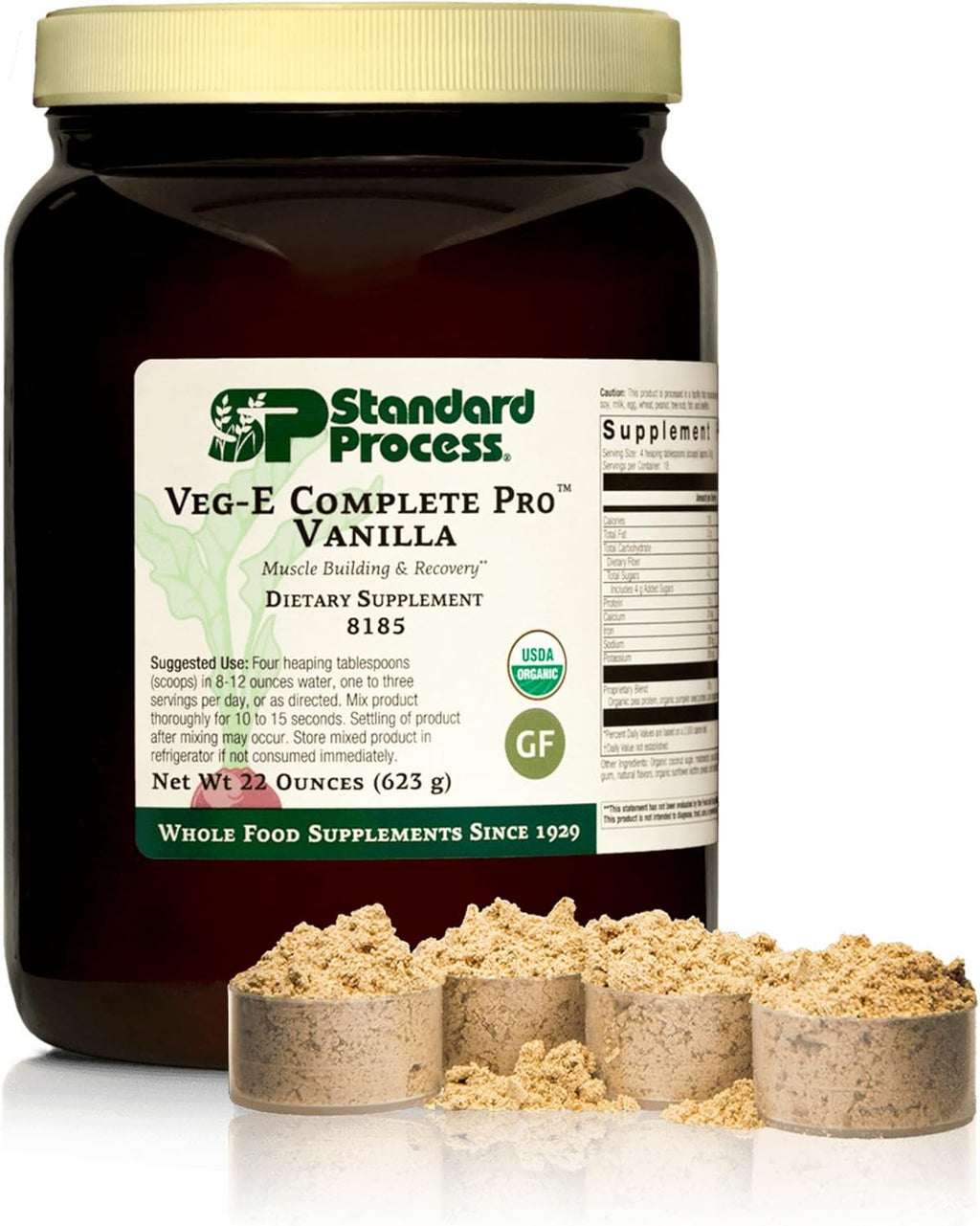 Standard Process Veg-E Complete Pro, Plant-Based, Vanilla,18 Servings