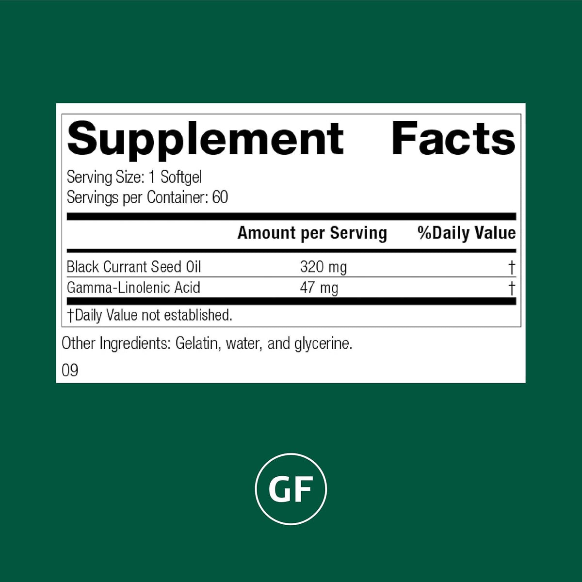Standard Process Black Currant Seed Oil, Tissue Repair Support, 60 Softgels