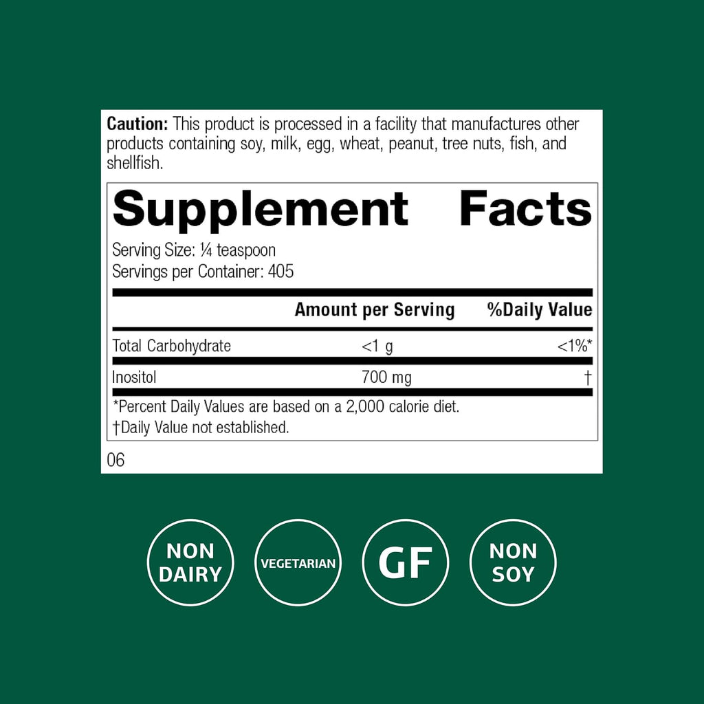 Standard Process Inositol Powder - Daily Heart Supplement for Cardiovascular & Nervous System Support - Gluten-Free, Non-Dairy & Non-Soy - 10 Ounces (405 Servings)