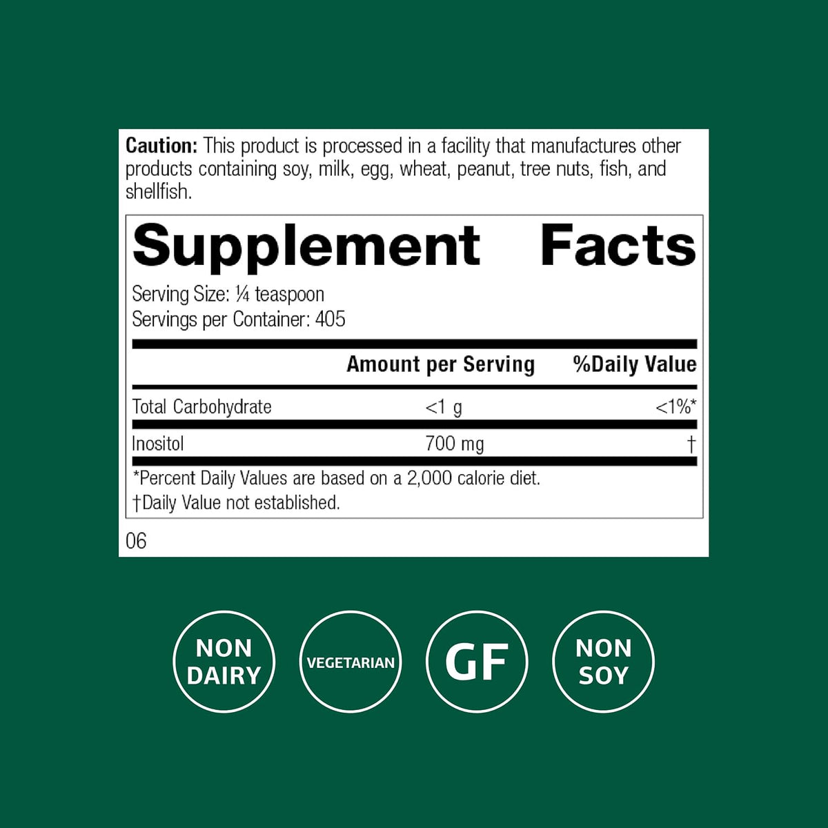 Standard Process Inositol Powder - Daily Heart Supplement for Cardiovascular & Nervous System Support - Gluten-Free, Non-Dairy & Non-Soy - 10 Ounces (405 Servings)
