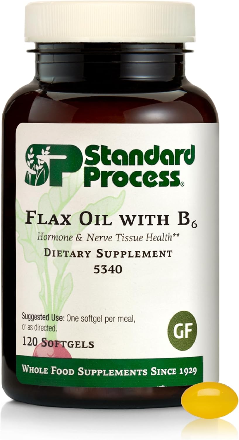 Standard Process Flax Oil with B6, Hormone & Nerve Tissue, 120 SoftgelsStandard Process Flax Oil with B6, Hormone & Nerve Tissue, 120 Softgels