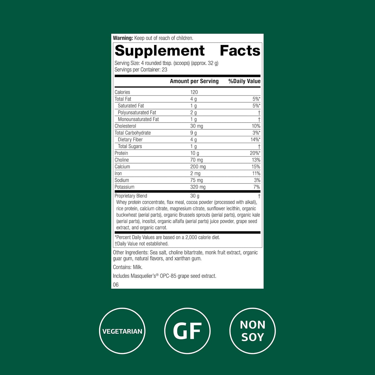 Standard Process SP Complete, Muscle & Immune, Chocolate, 30 Servings