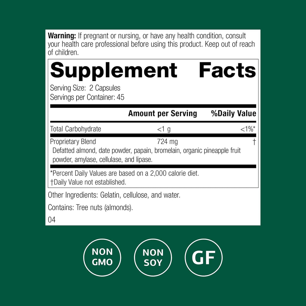 Standard Process Zymex II, GI Digestive Enzyme Supplement, 90 Capsules