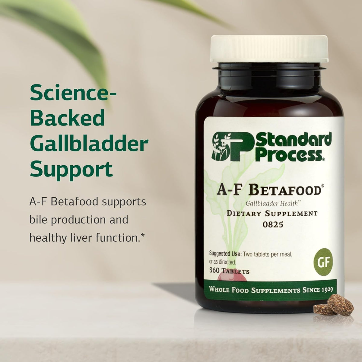 Standard Process A-F Betafood, Gallbladder Supplement, 360 Tablets