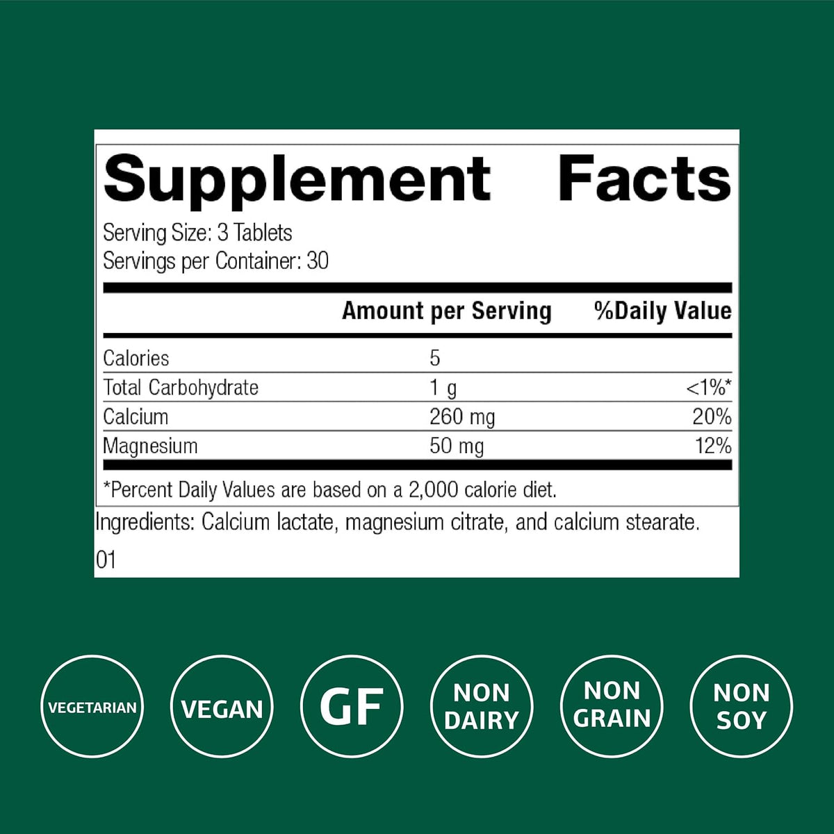 Standard Process Calcium Lactate, Bone & Immune Supplement, 90 Tablets