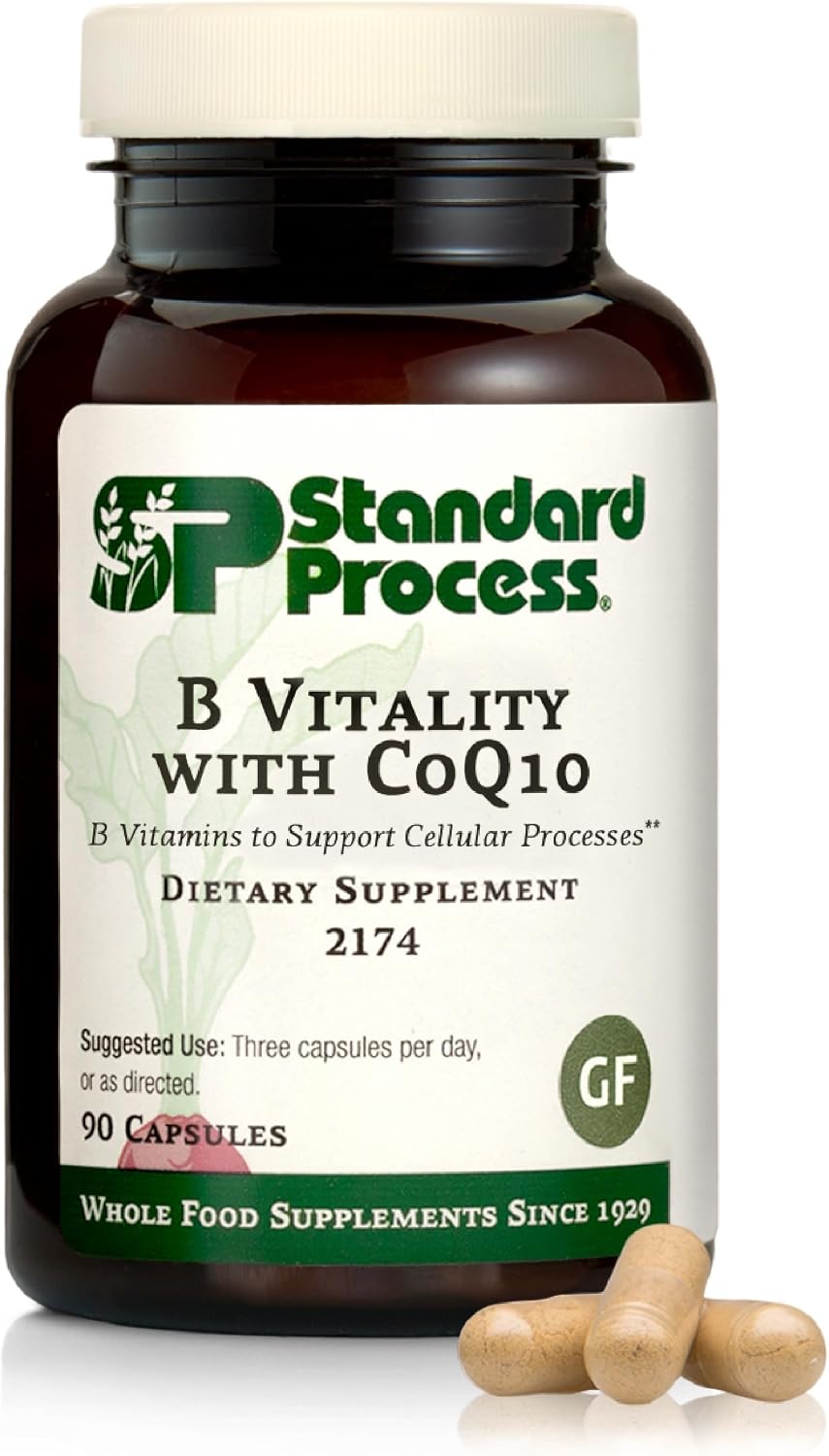 Standard Process B Vitality with CoQ10, B Vitamins Supplement, 90 Capsules