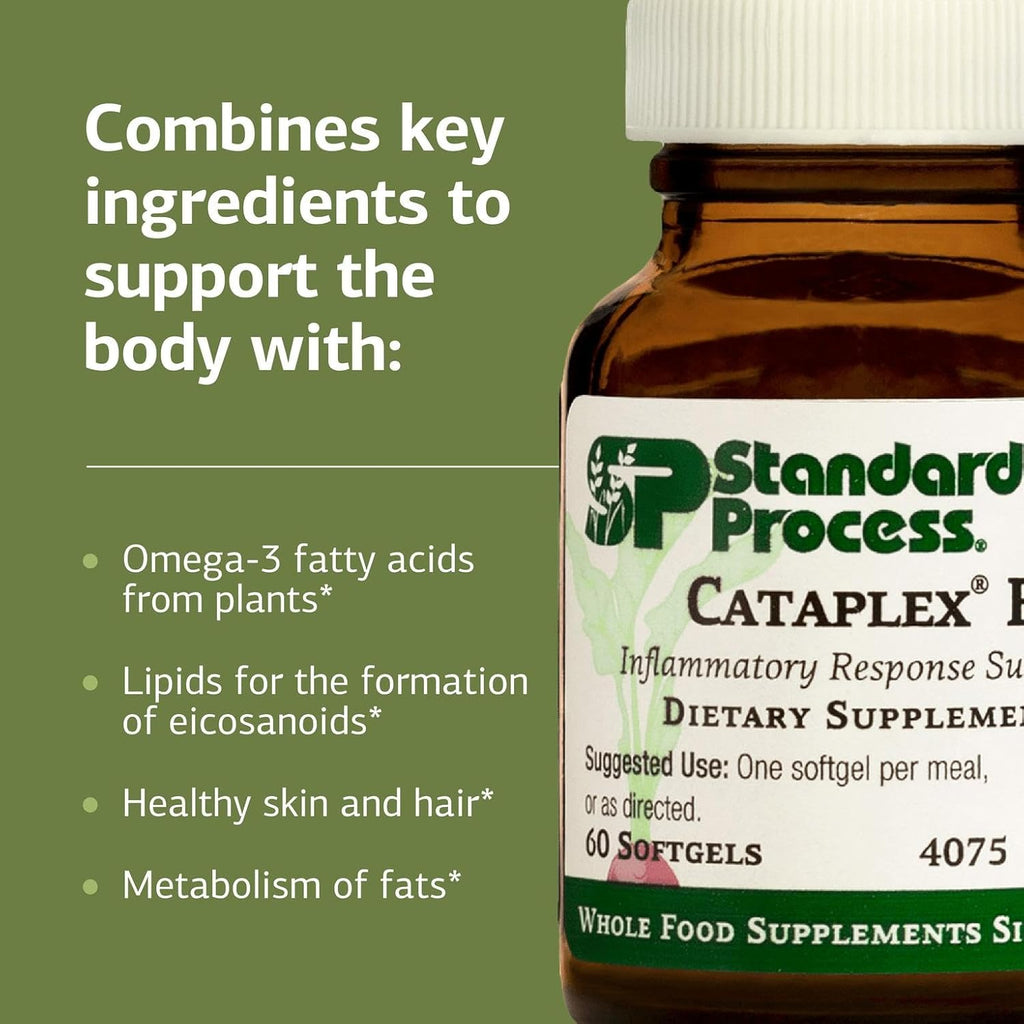 Standard Process Flax Oil Plus, Omega-3 Hair & Skin Support, 60 Softgels