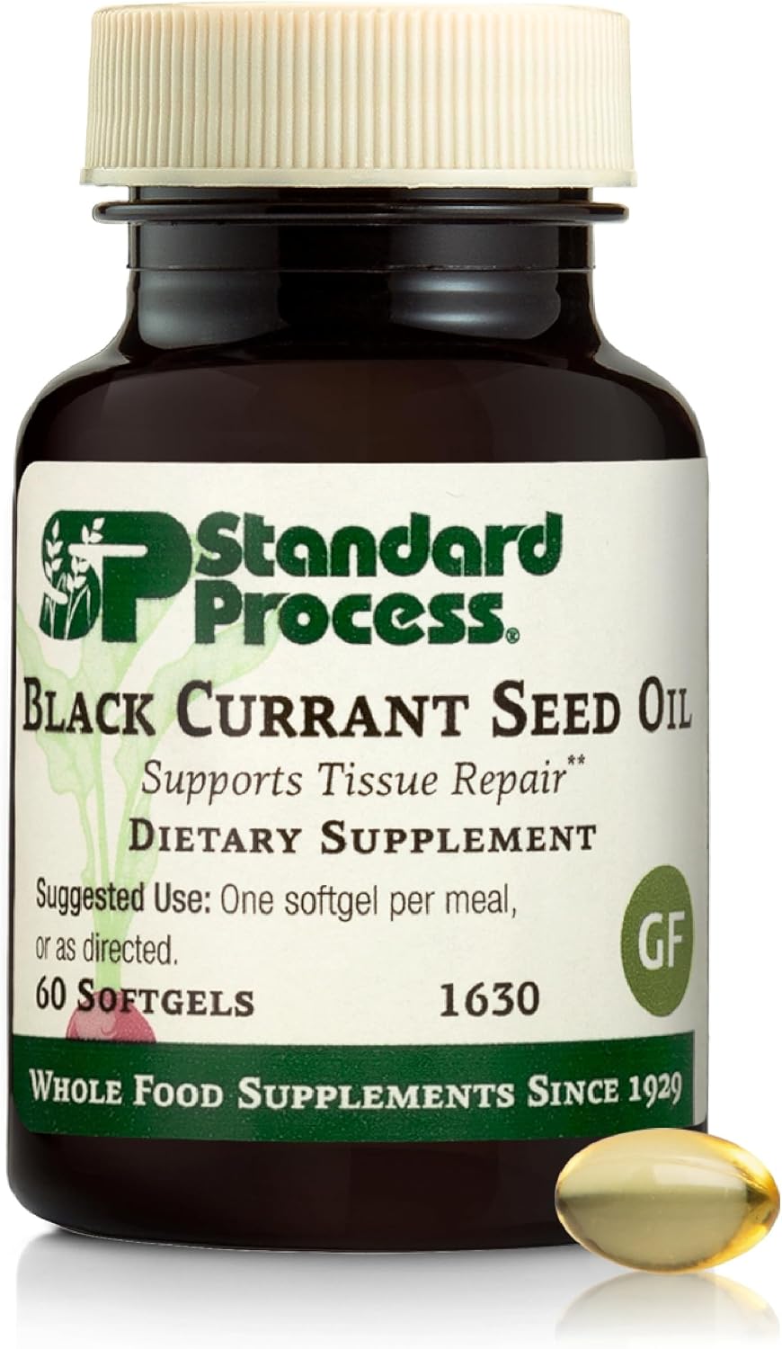 Standard Process Black Currant Seed Oil, Tissue Repair Support, 60 Softgels