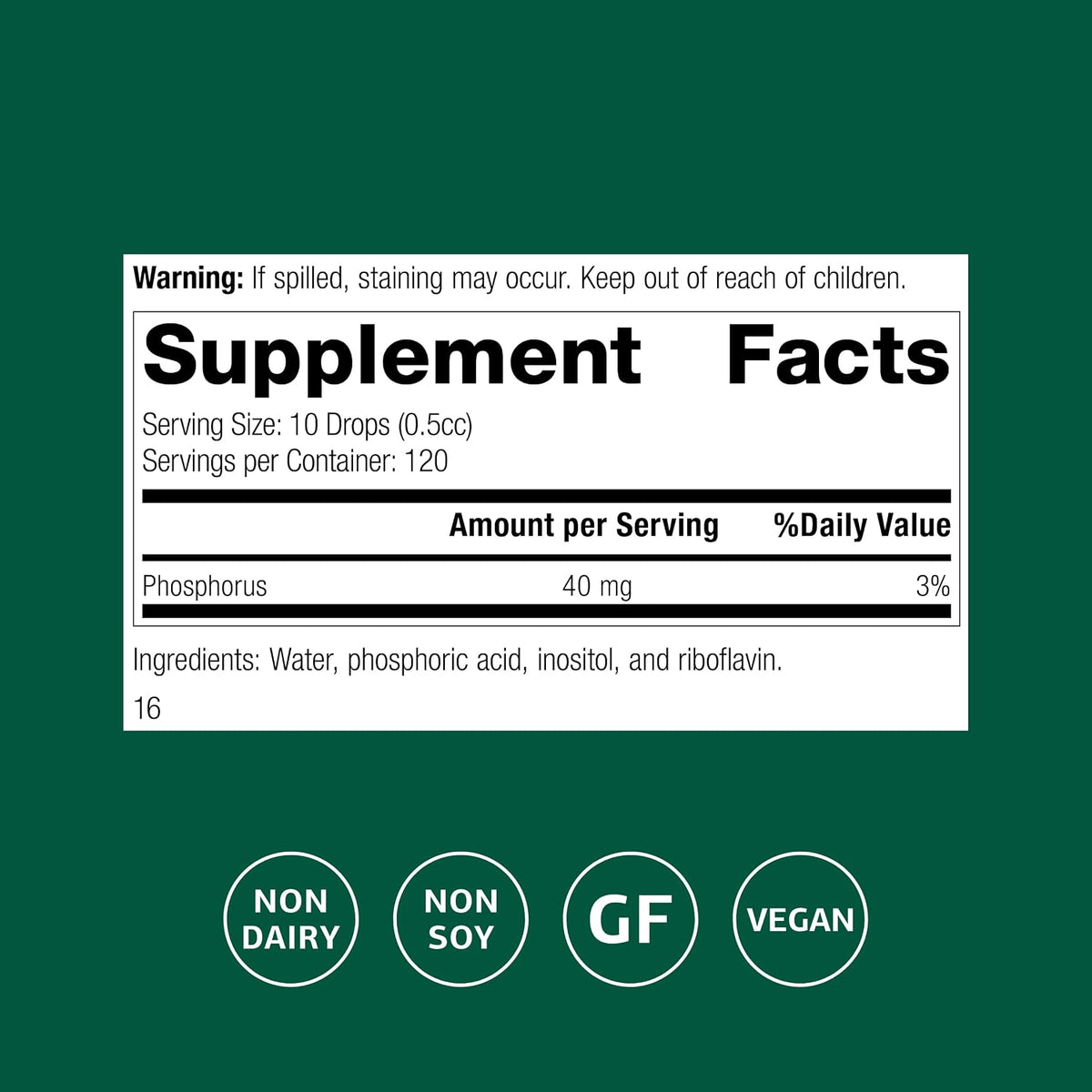 Standard Process Phosfood Liquid, Phosphorus Supplement, 60 mL (2 fl oz)