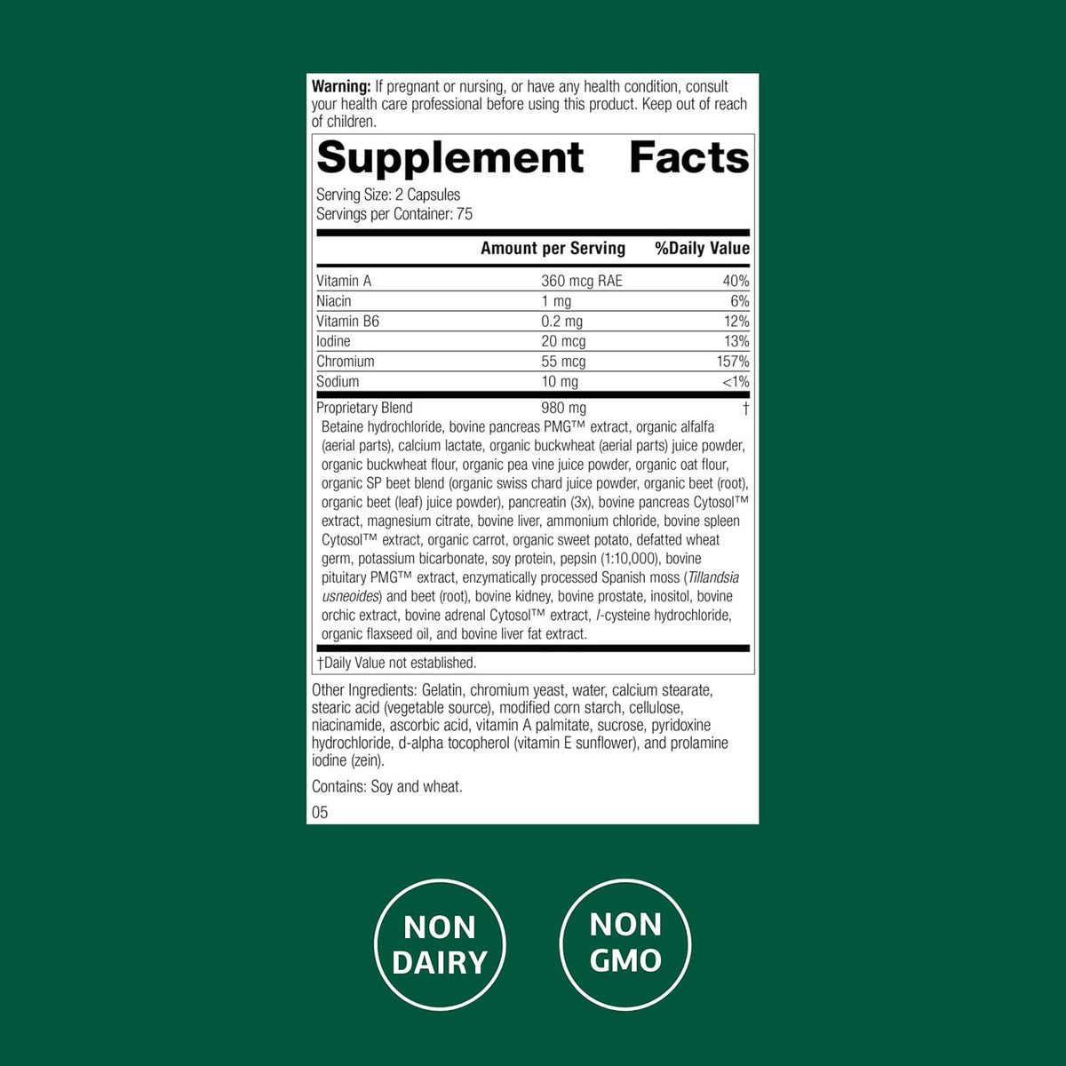 Standard Process Diaplex, Pancreas & Gallbladder Support, 150 Capsules