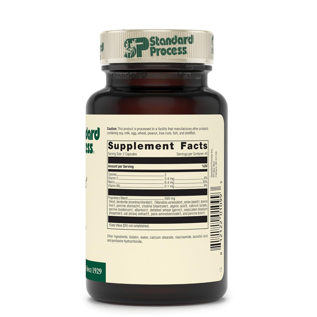 Standard Process - Gastrex - Supports Digestion, Stimulates Cleansing of Upper Gastrointestinal (GI) Tract, Provides Vitamin C, Niacin, Vitamin B6, Okra and Tillandsia Usneoides - 90 Capsules