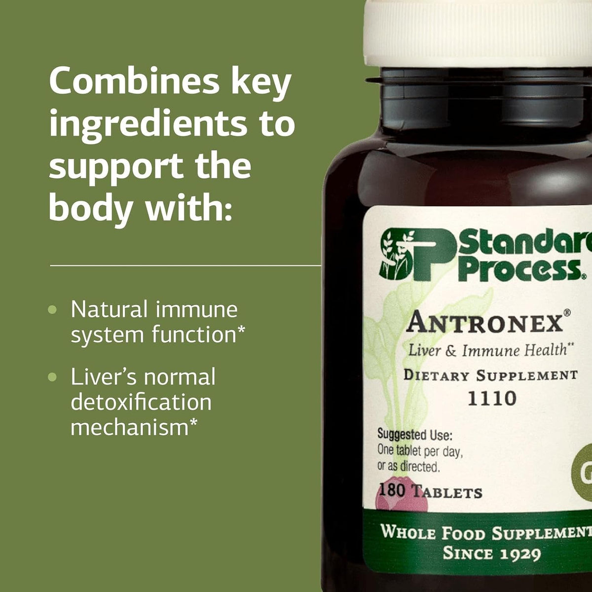 Standard Process Antronex, Liver Health Dietary Supplement, 180 Tablets