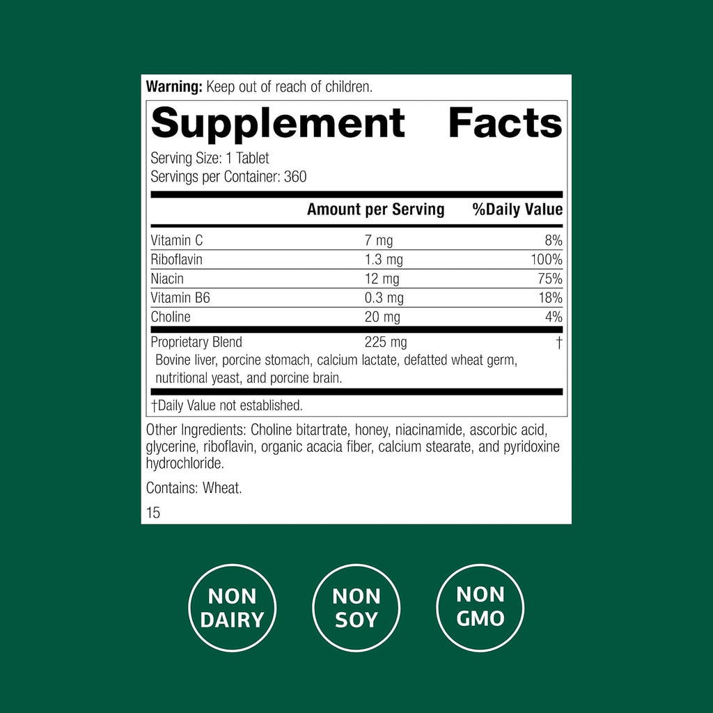 Standard Process Cataplex B2, Nervous System & Brain Health, 360 Tablets