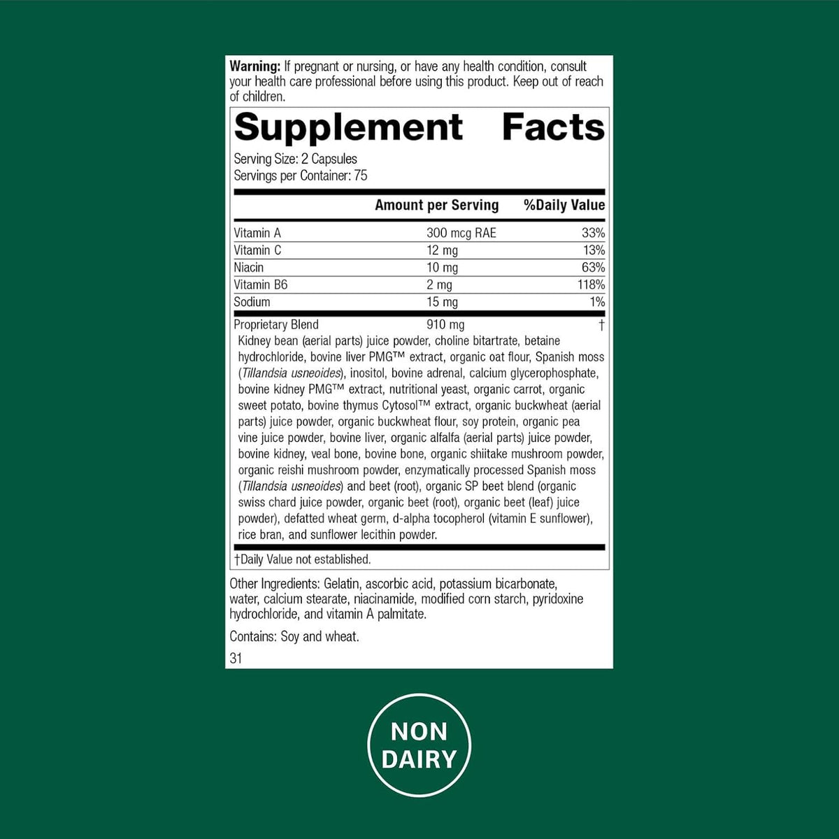 Standard Process Albaplex, Kidney & Liver Supplement, 150 Capsules