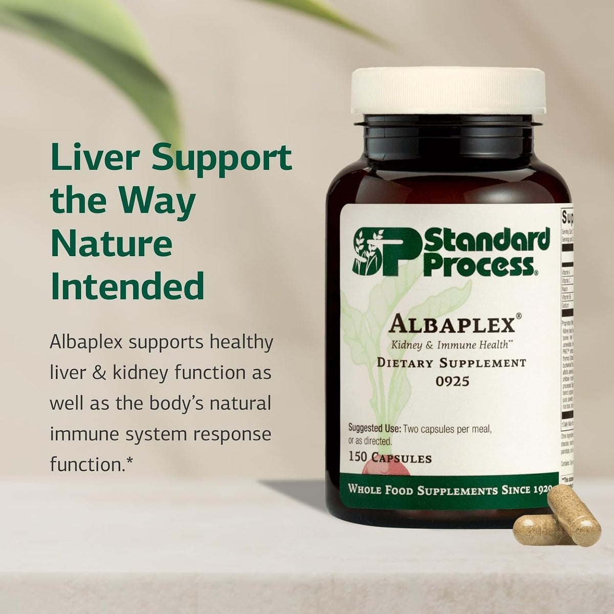 Standard Process Albaplex, Kidney & Liver Supplement, 150 Capsules