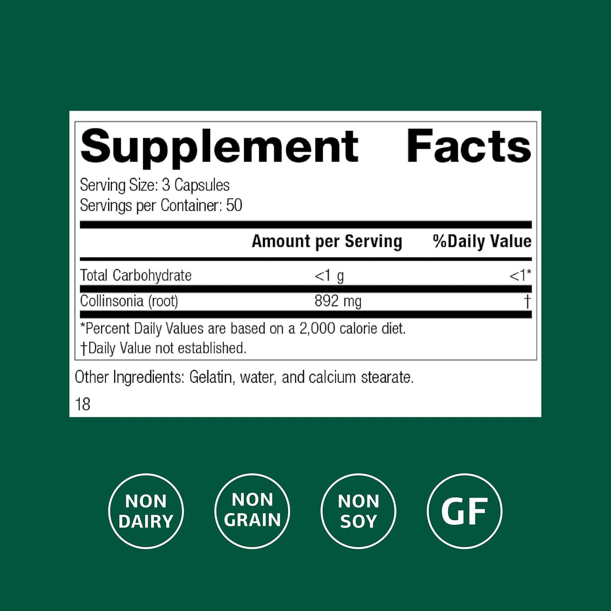 Standard Process Collinsonia Root, Bladder & Kidney Support, 150 Capsules
