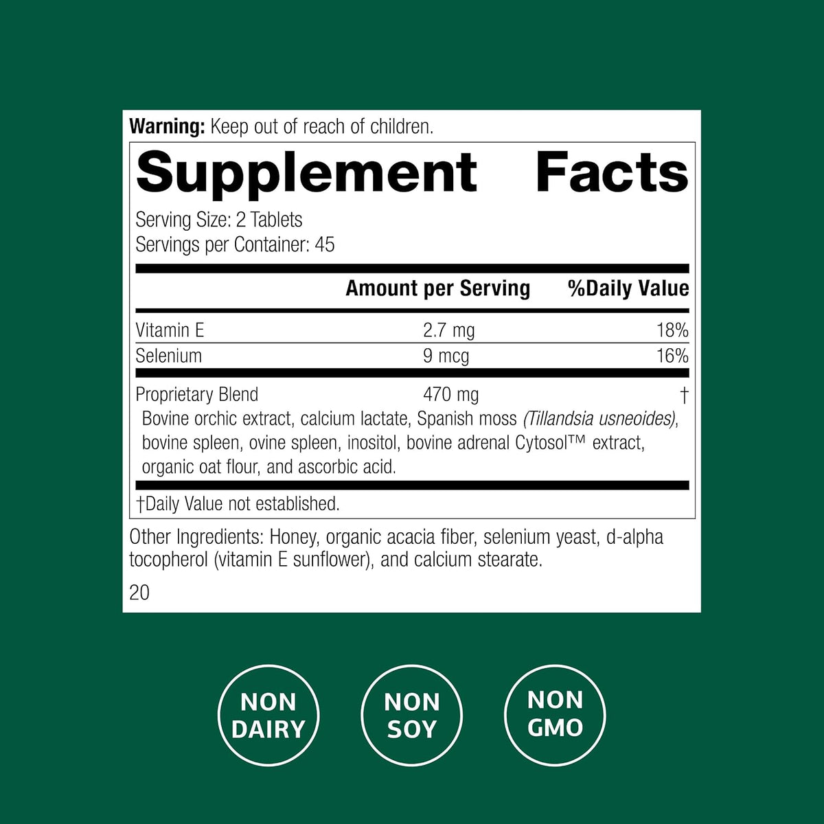 Standard Process Cataplex E2, Heart & Cellular Health Support, 90 Tablets