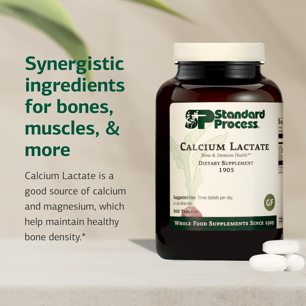Standard Process Calcium Lactate, Bone & Immune Supplement, 360 Tablets