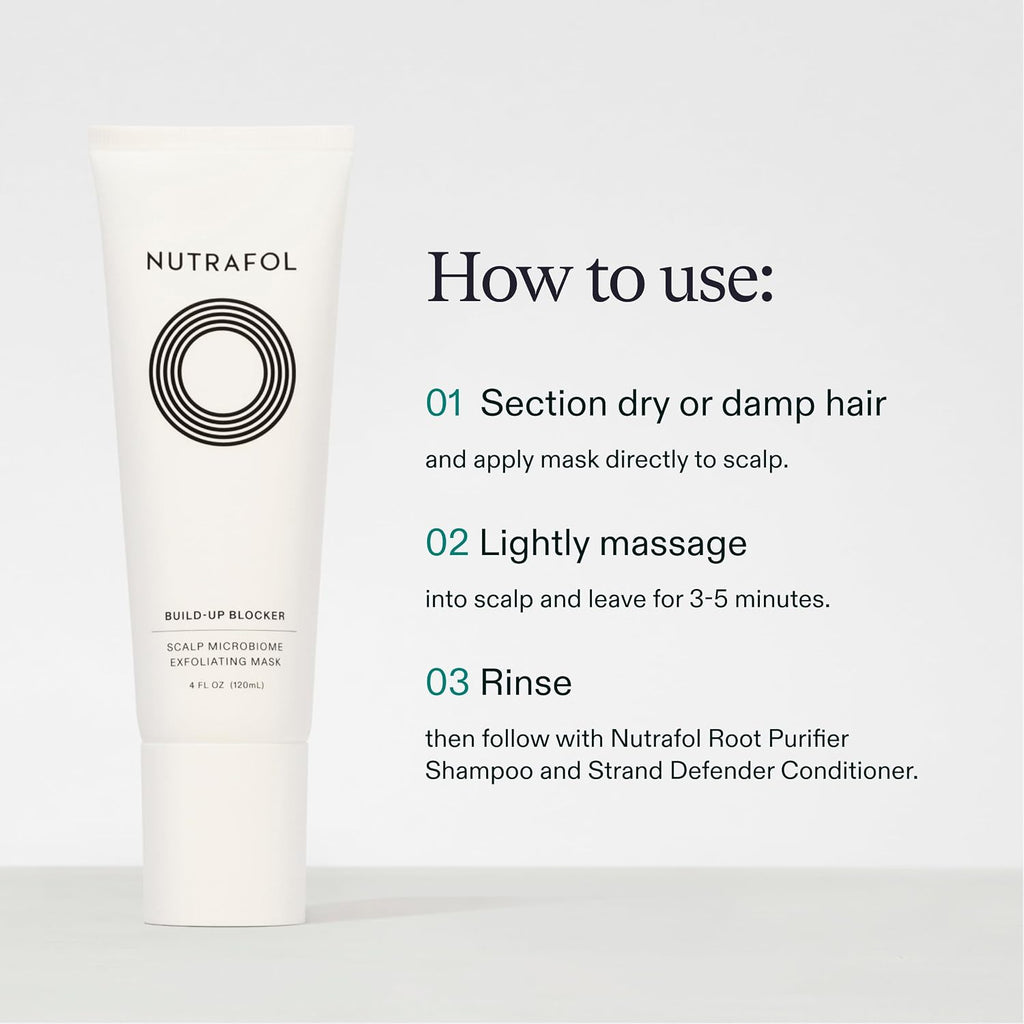 Nutrafol Exfoliating Scalp Mask for Thinning Hair, Color Safe, 4 Fl Oz