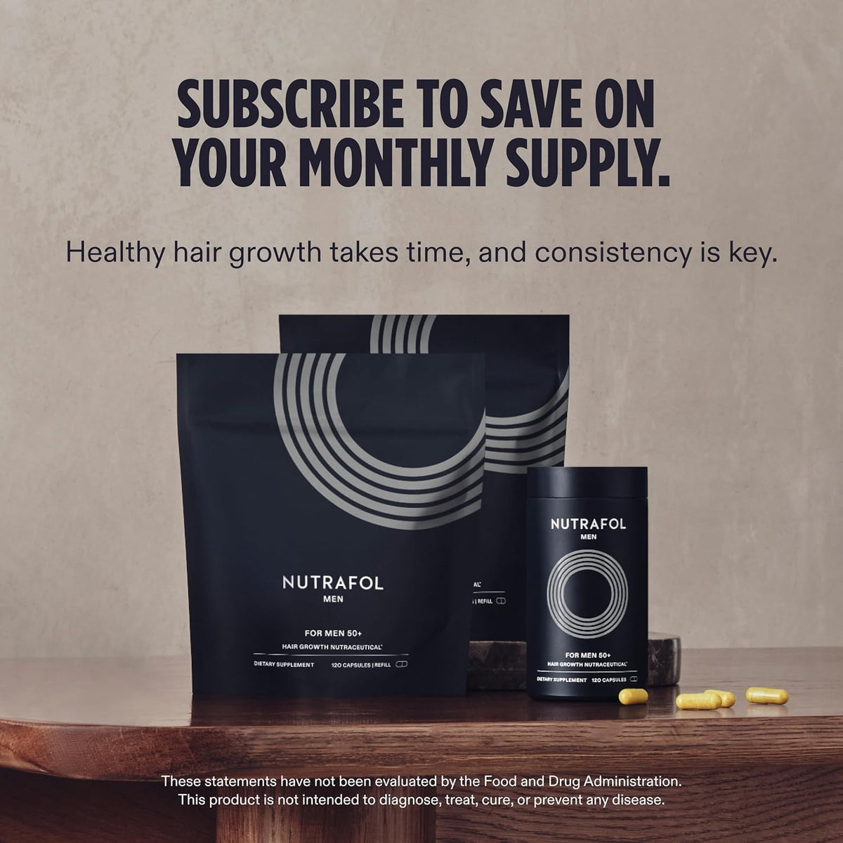 Nutrafol Men 50+ Hair Growth Supplements, Age 50+