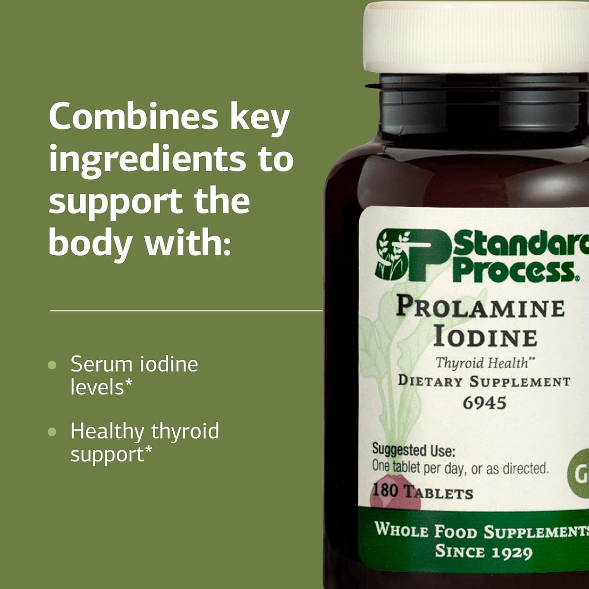 Standard Process Prolamine Iodine, Thyroid & Endocrine Support, 180 Tablets