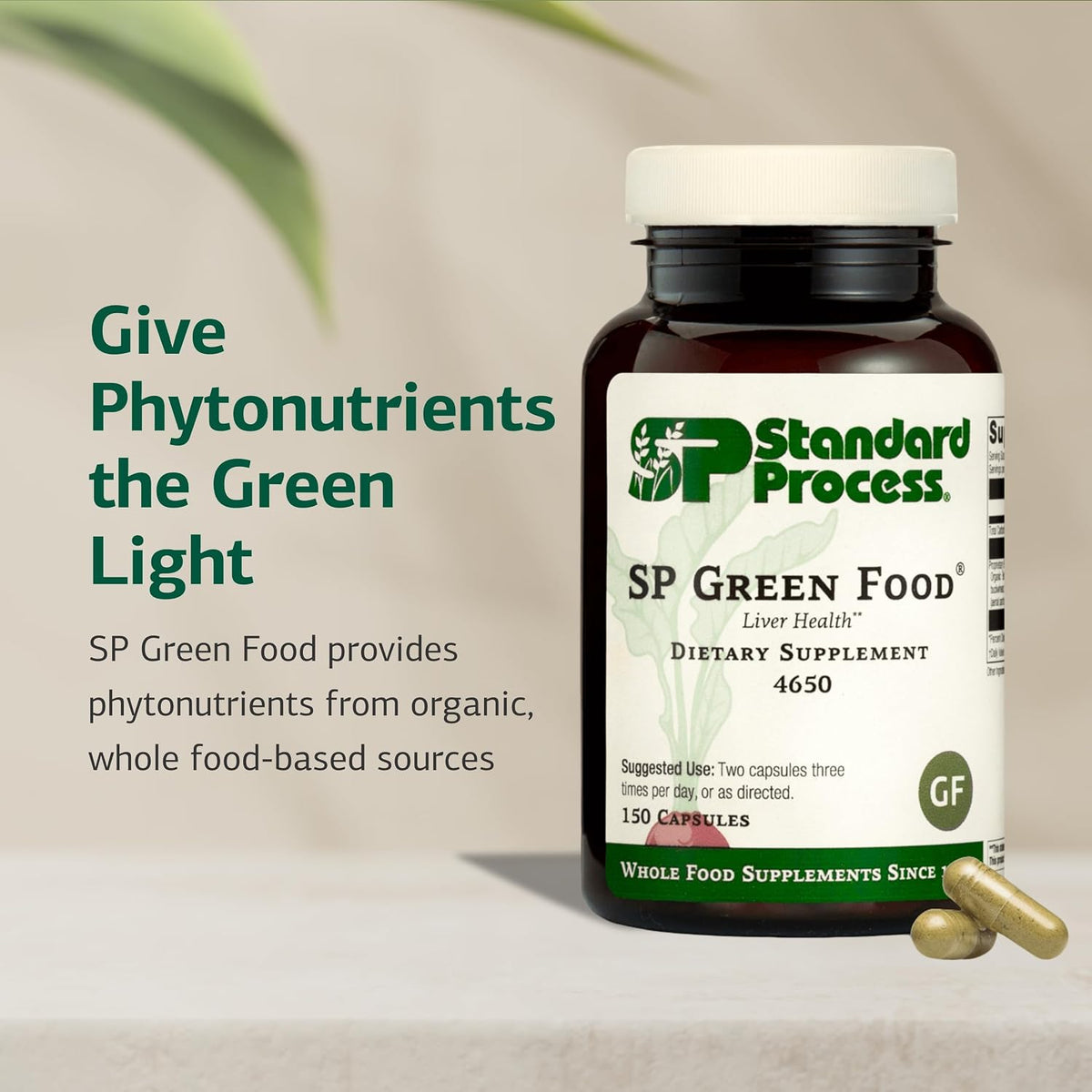 Standard Process SP Green Food, Whole Food Metabolism Support, 150 Capsules
