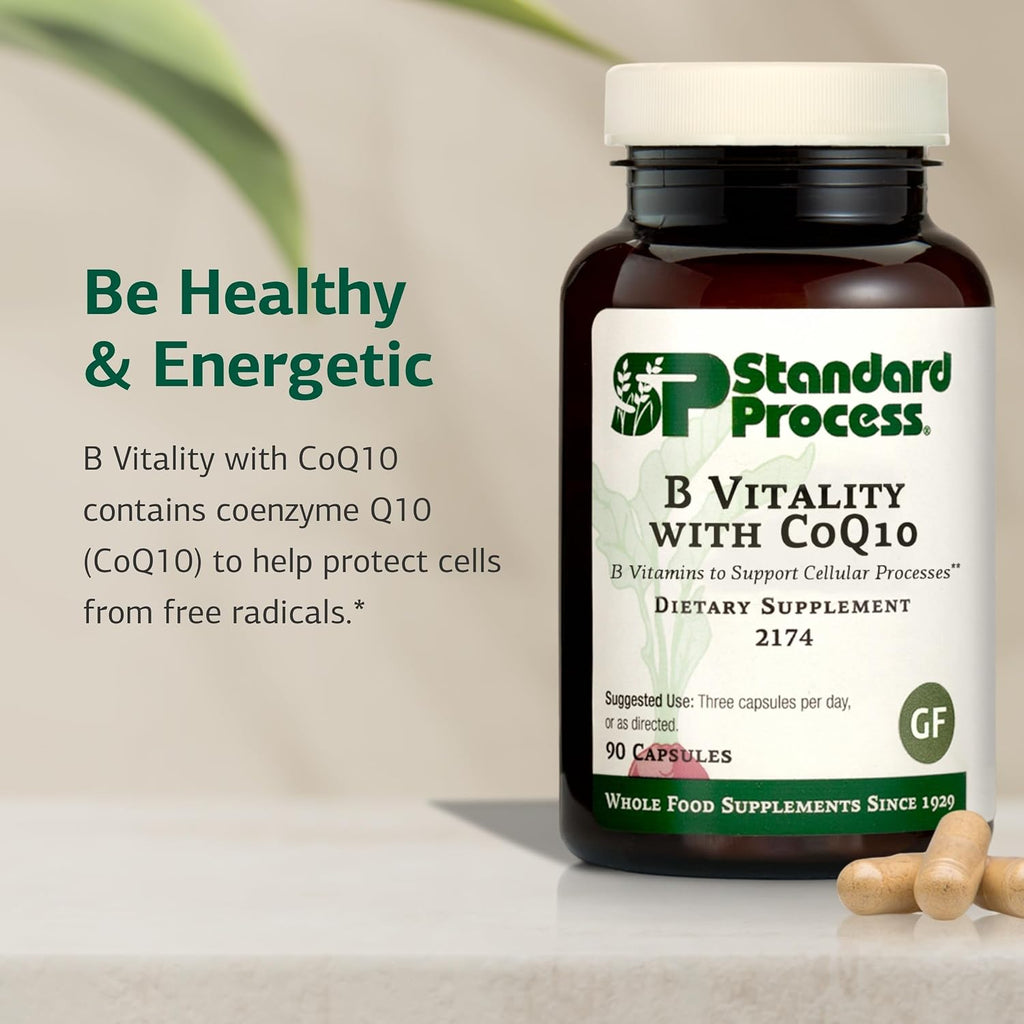 Standard Process B Vitality with CoQ10, B Vitamins Supplement, 90 Capsules