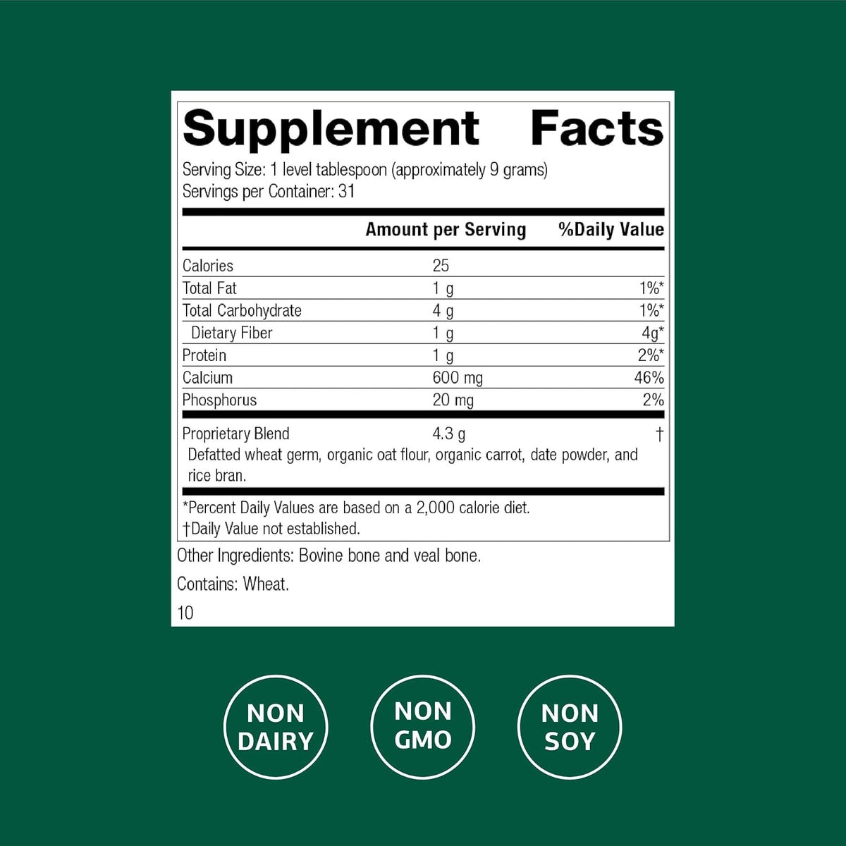 Standard Process Calcifood Powder - Calcium Powder for Bone Strength & Support - Exercise Support Supplement - Support for Bone Health - 10 oz (284 g)