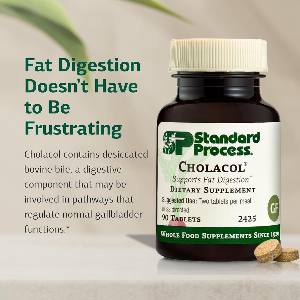 Standard Process Cholacol, Gallbladder & Fat Digestion Support, 90 Tablets