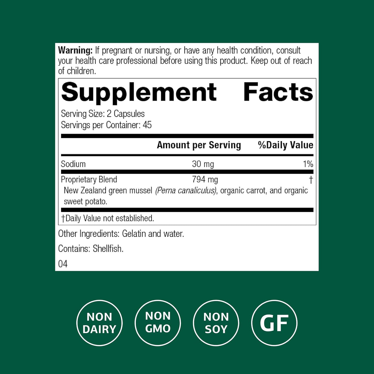Standard Process Nutrimere, Joint Health Support Supplement, 90 Capsules