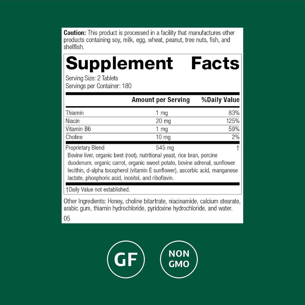 Standard Process Cataplex B-GF, Nervous System Support, 360 Tablets