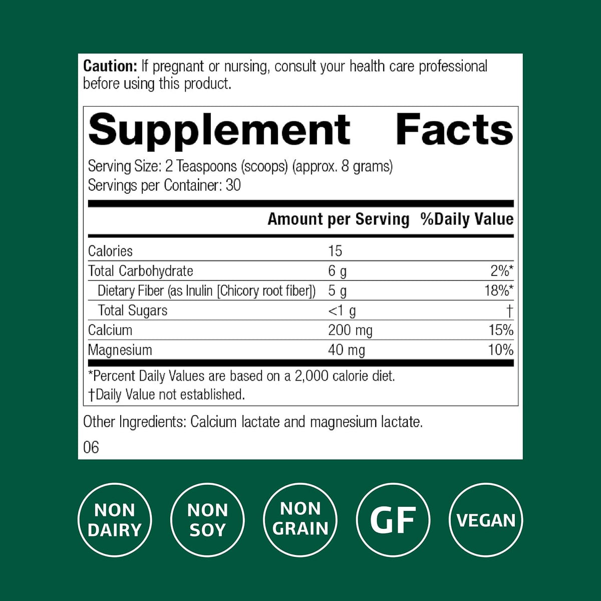 Standard Process Prebiotic Inulin, Gut Health & Immune Support, 9 oz