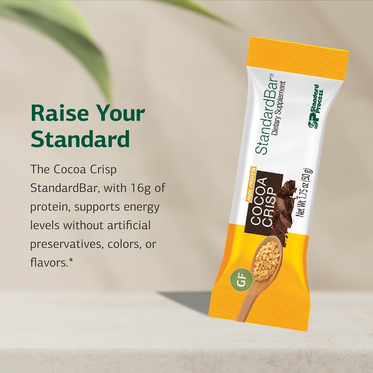 Standard Process StandardBar, Daily Energy Support Bar, Cocoa Crisp, 18 ct
