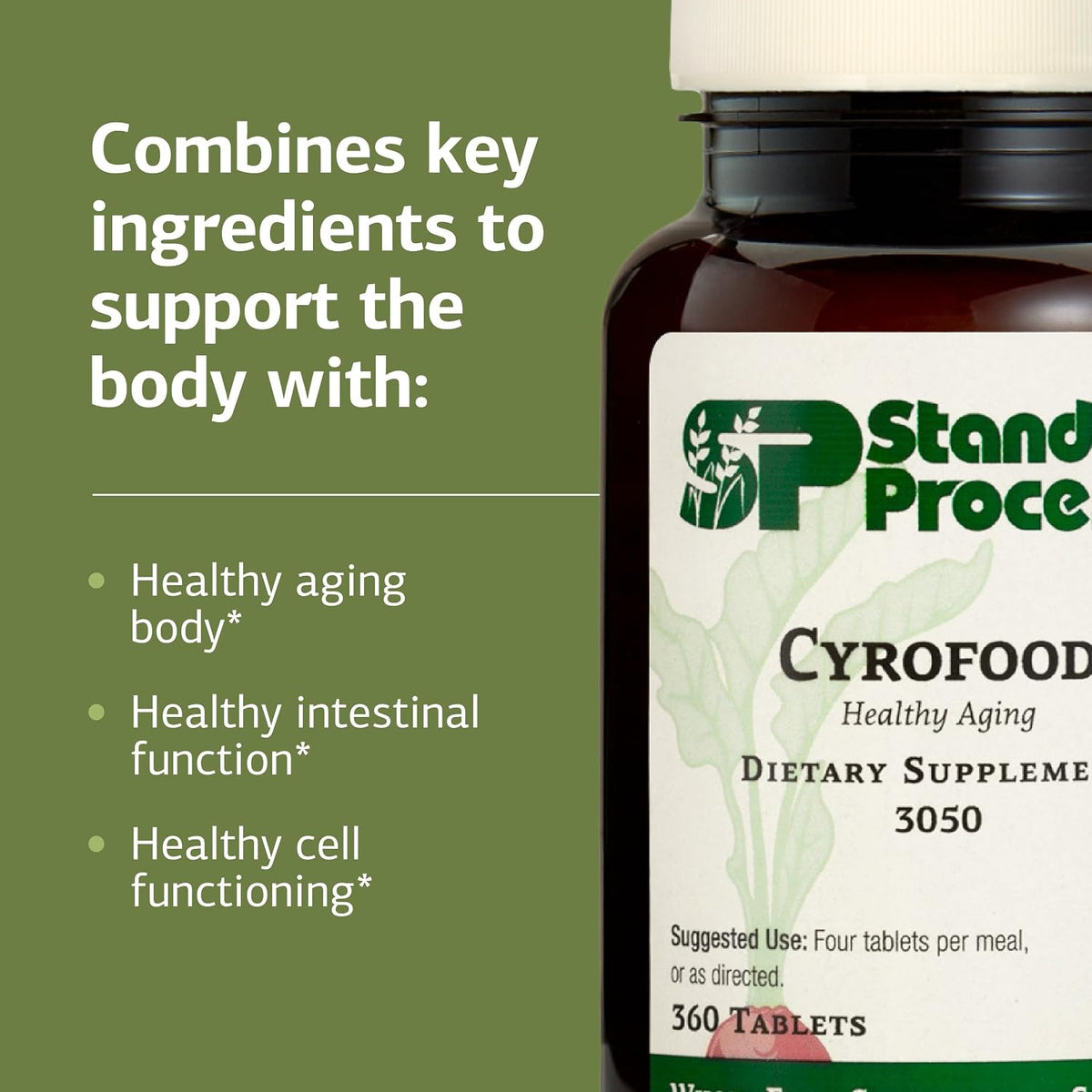 Standard Process Cyrofood, Healthy Aging Support Supplement, 360 Tablets