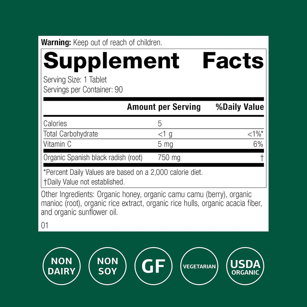 Standard Process Spanish Black Radish, Liver & Gallbladder, 90 Tablets