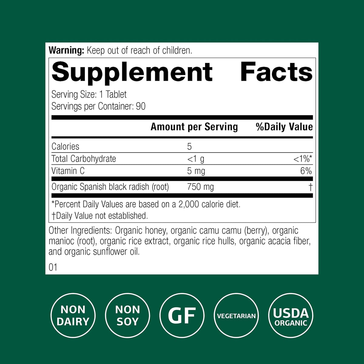 Standard Process Spanish Black Radish, Liver & Gallbladder, 90 Tablets