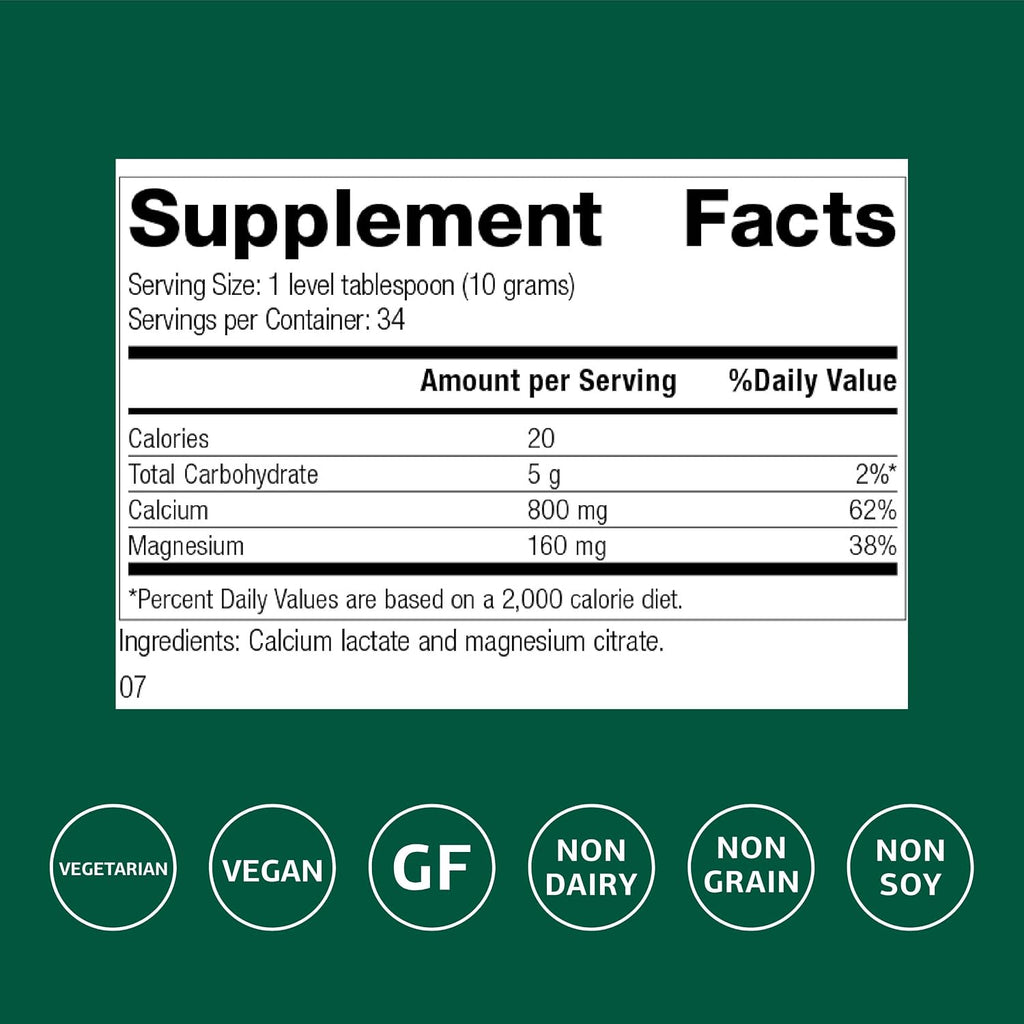 Standard Process Calcium Lactate Powder, Bone & Immune Supplement, 12 oz