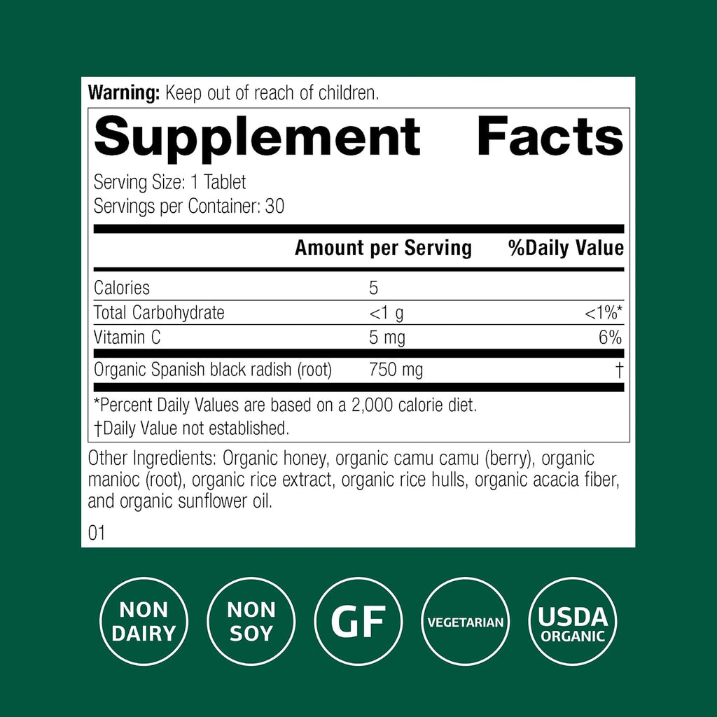 Standard Process Spanish Black Radish, Liver & Gallbladder, 30 Tablets