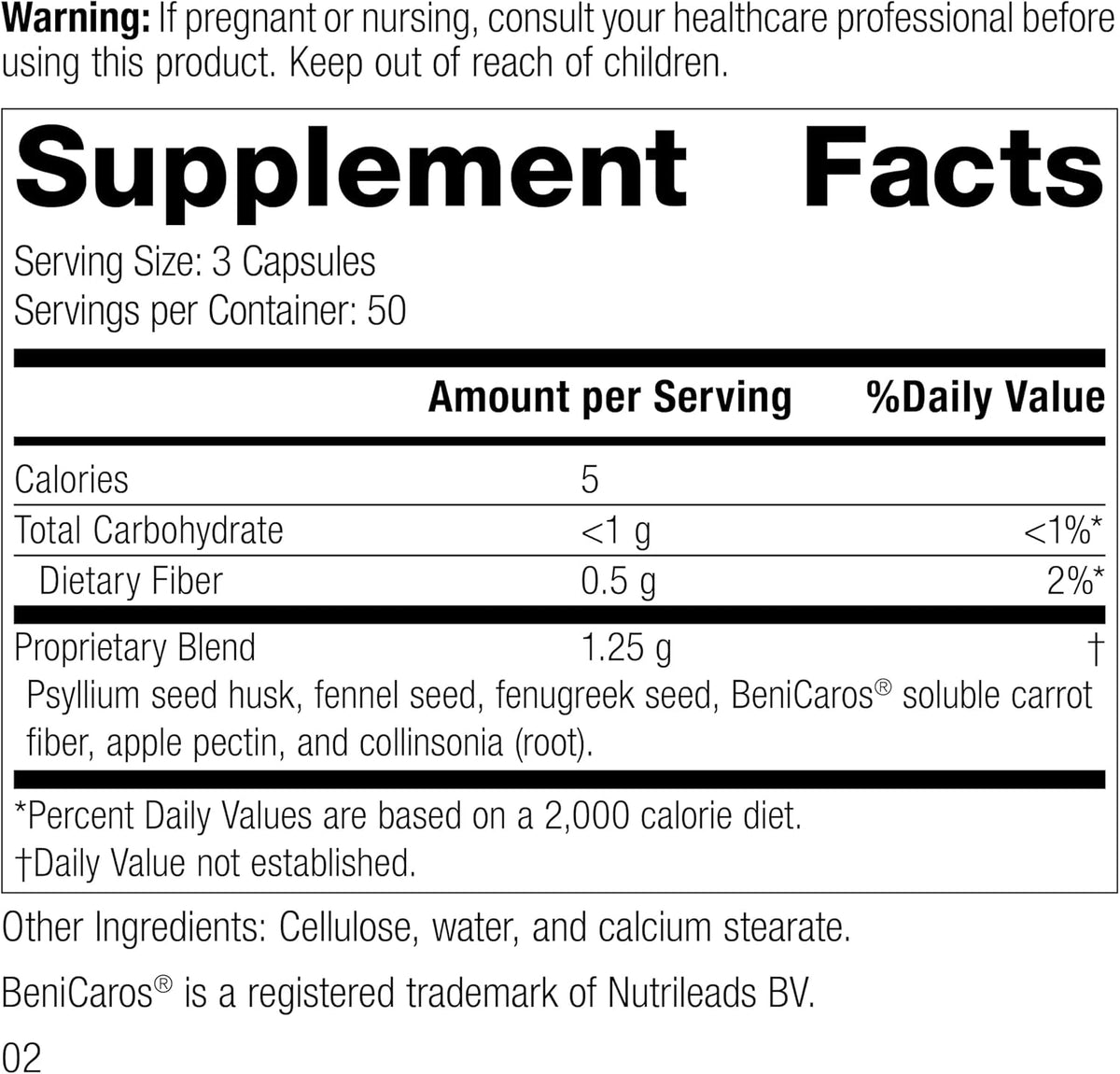 Standard Process Gastro-Fiber, Prebiotic Digestive Supplement, 150 Capsules
