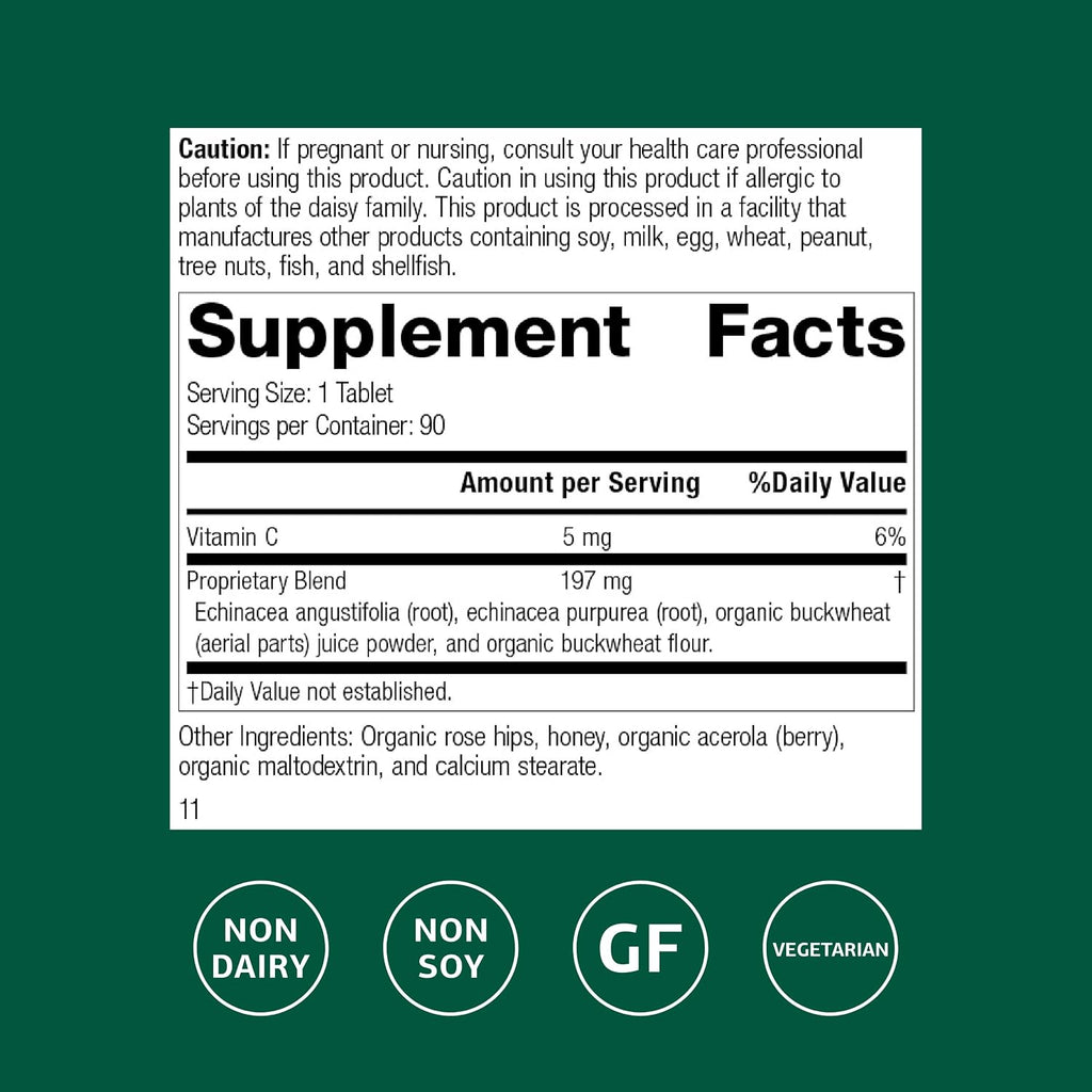 Standard Process Echinacea-C, Immune System Support Supplement, 90 Tablets